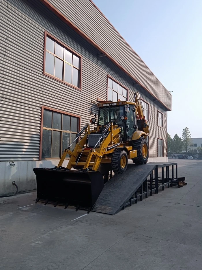Standard 3CX backhoe loader in landscaping